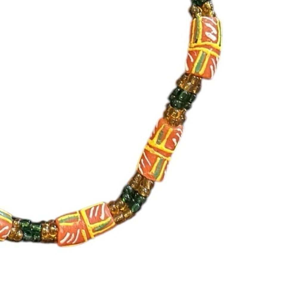 Vintage African Jamaica Glass Rastafarian Screw Closure Necklace - Picture 5 of 10